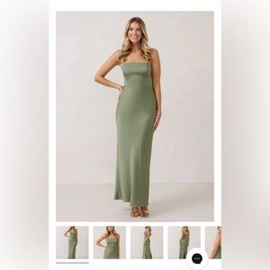 NWT - Park and Fifth - Strapless Olive Green Evening Gown